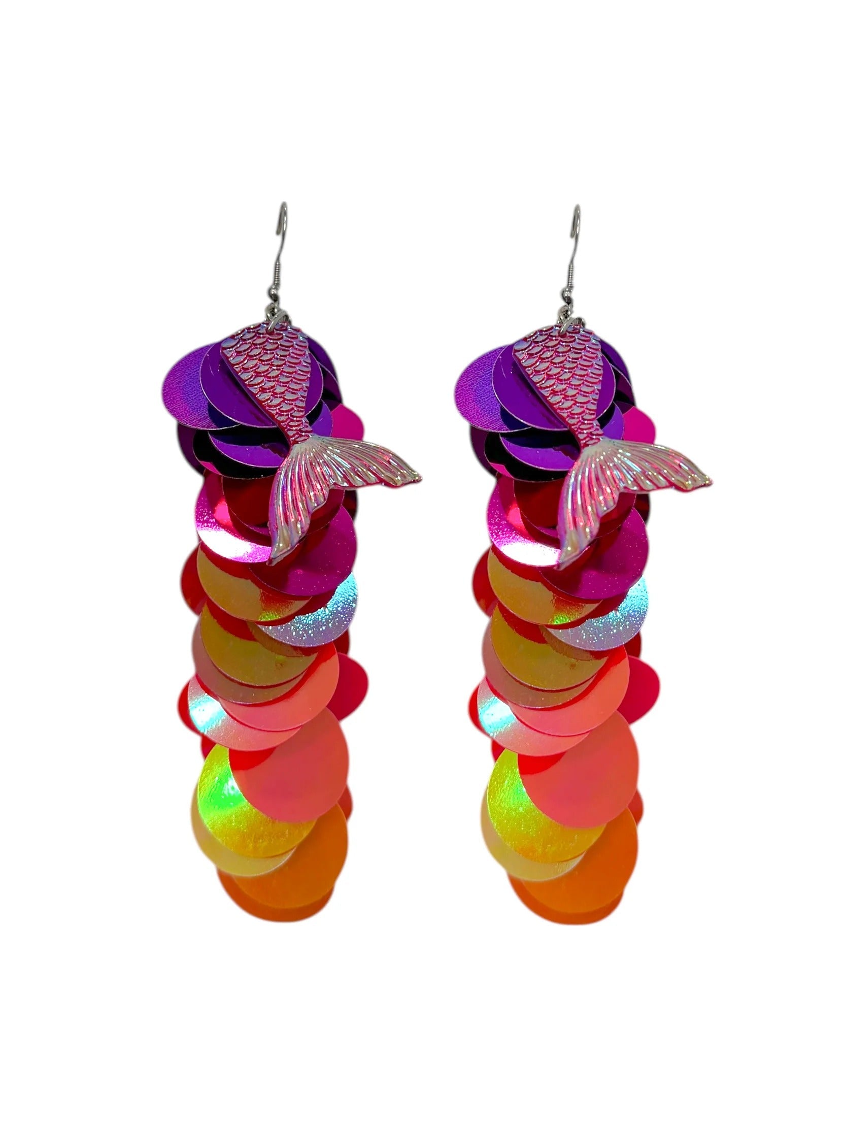 Brinco Paetê Sereia Pôr do Sol