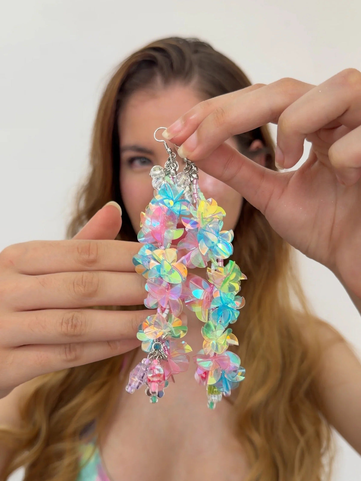 Brinco Paetê Colorido Beijo Doce