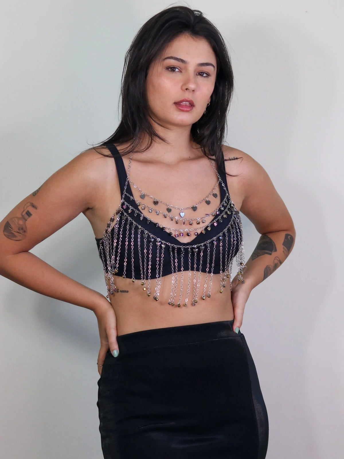 Top Corrente Franja Cristal