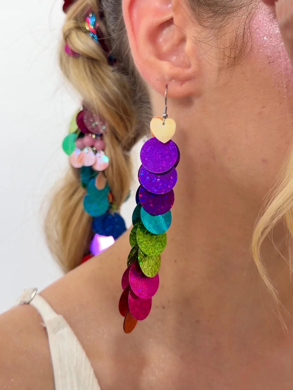 Brinco Paetê Colorido