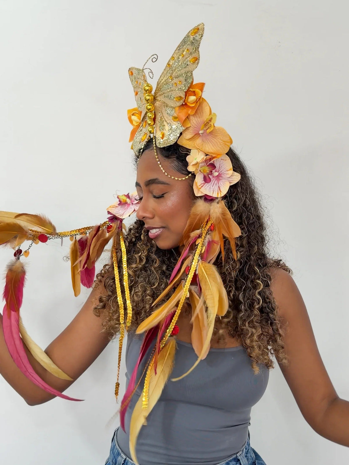 Tiara Borboleta Máxi Ouro