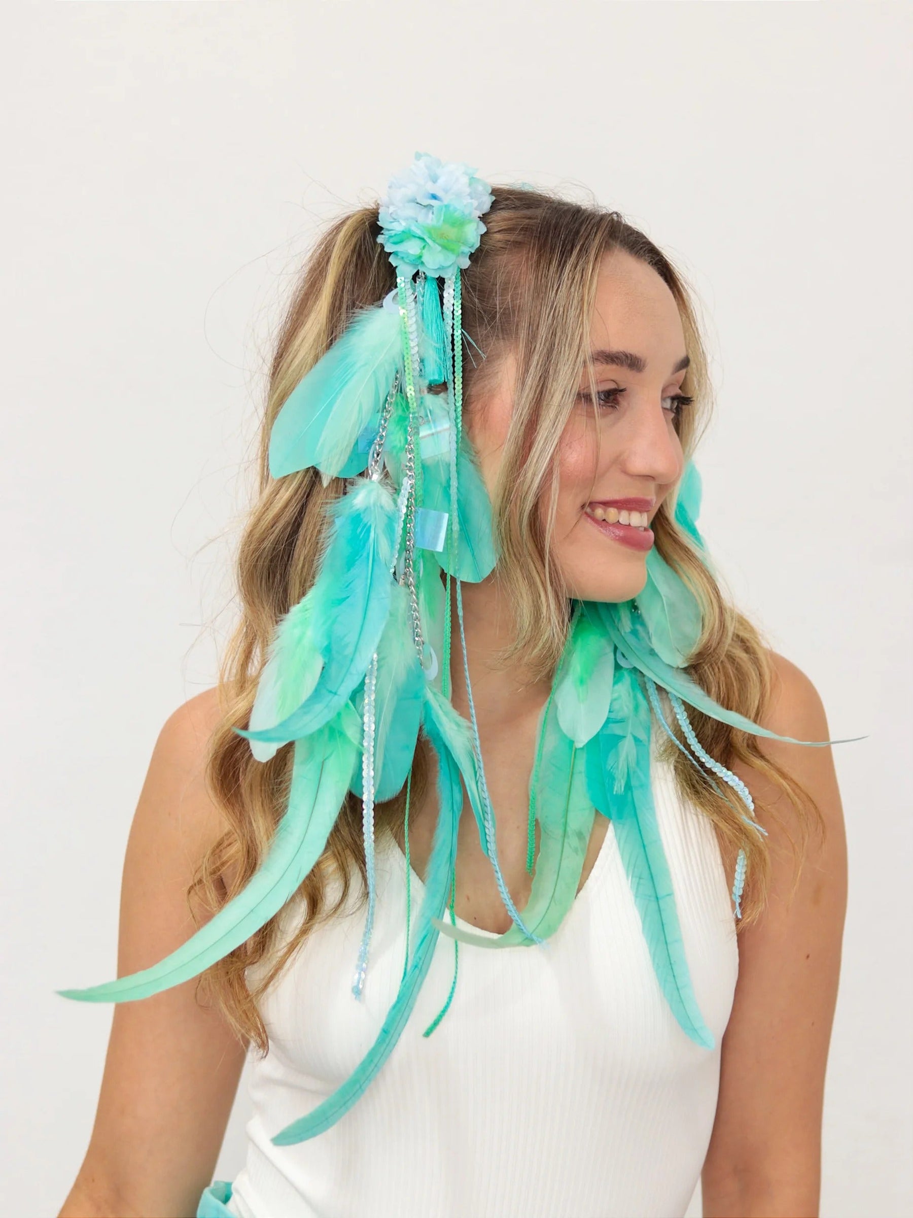 Bico de Pato Flores Verde Água