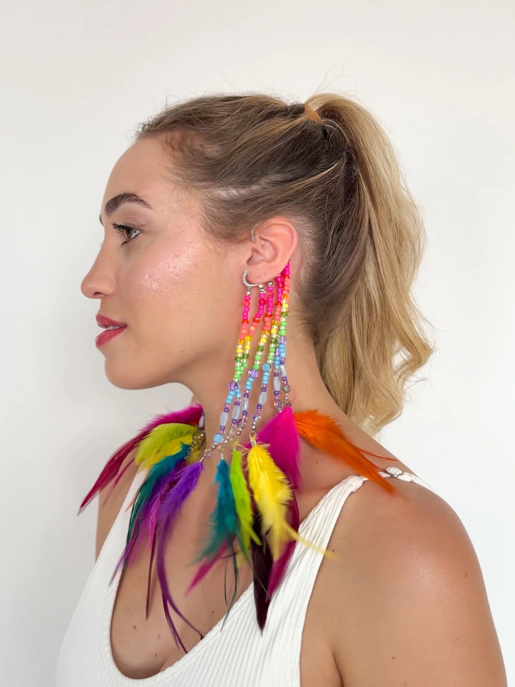 Ear Cuff Miçangas Neon