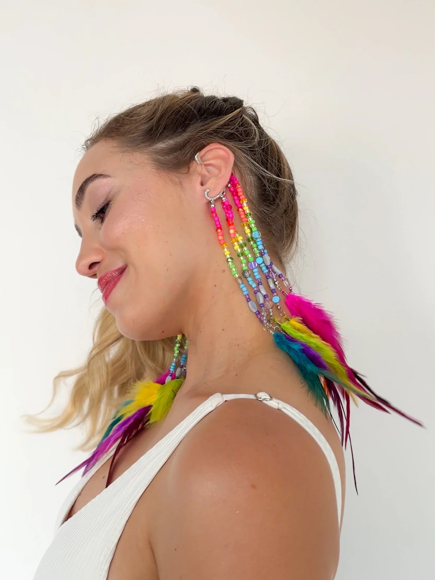 Ear Cuff Miçangas Neon