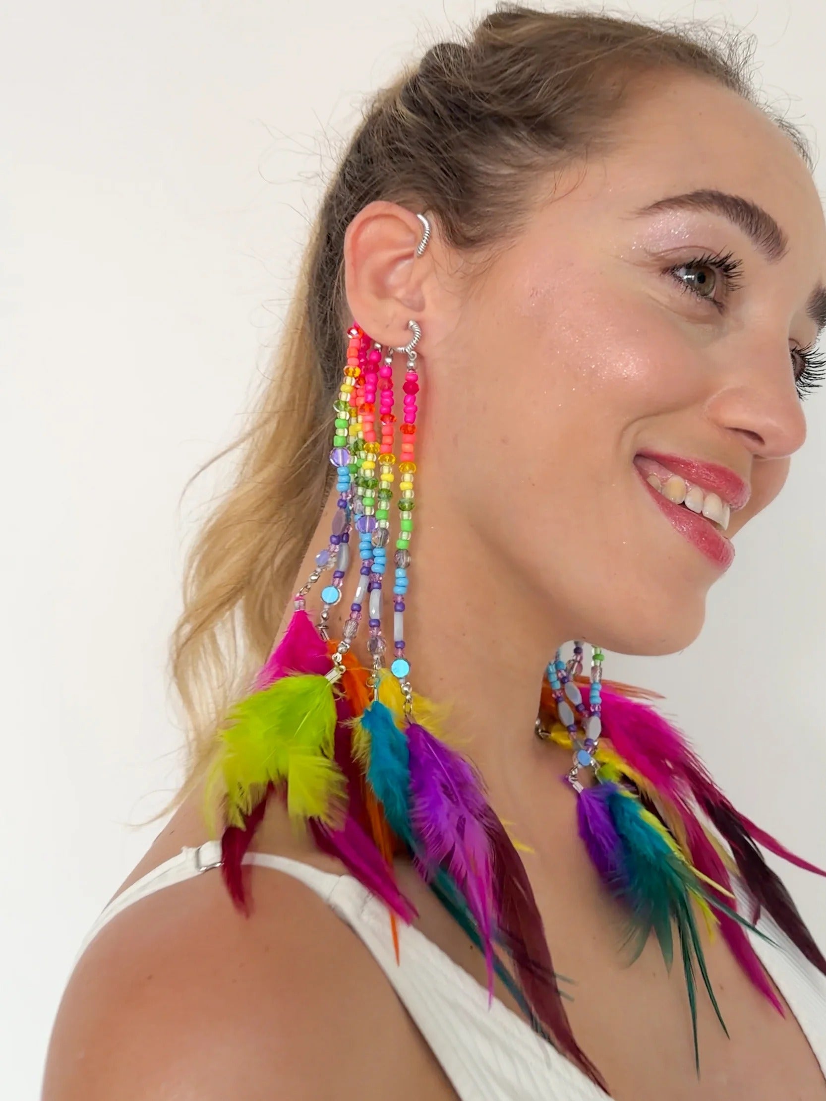 Ear Cuff Miçangas Neon