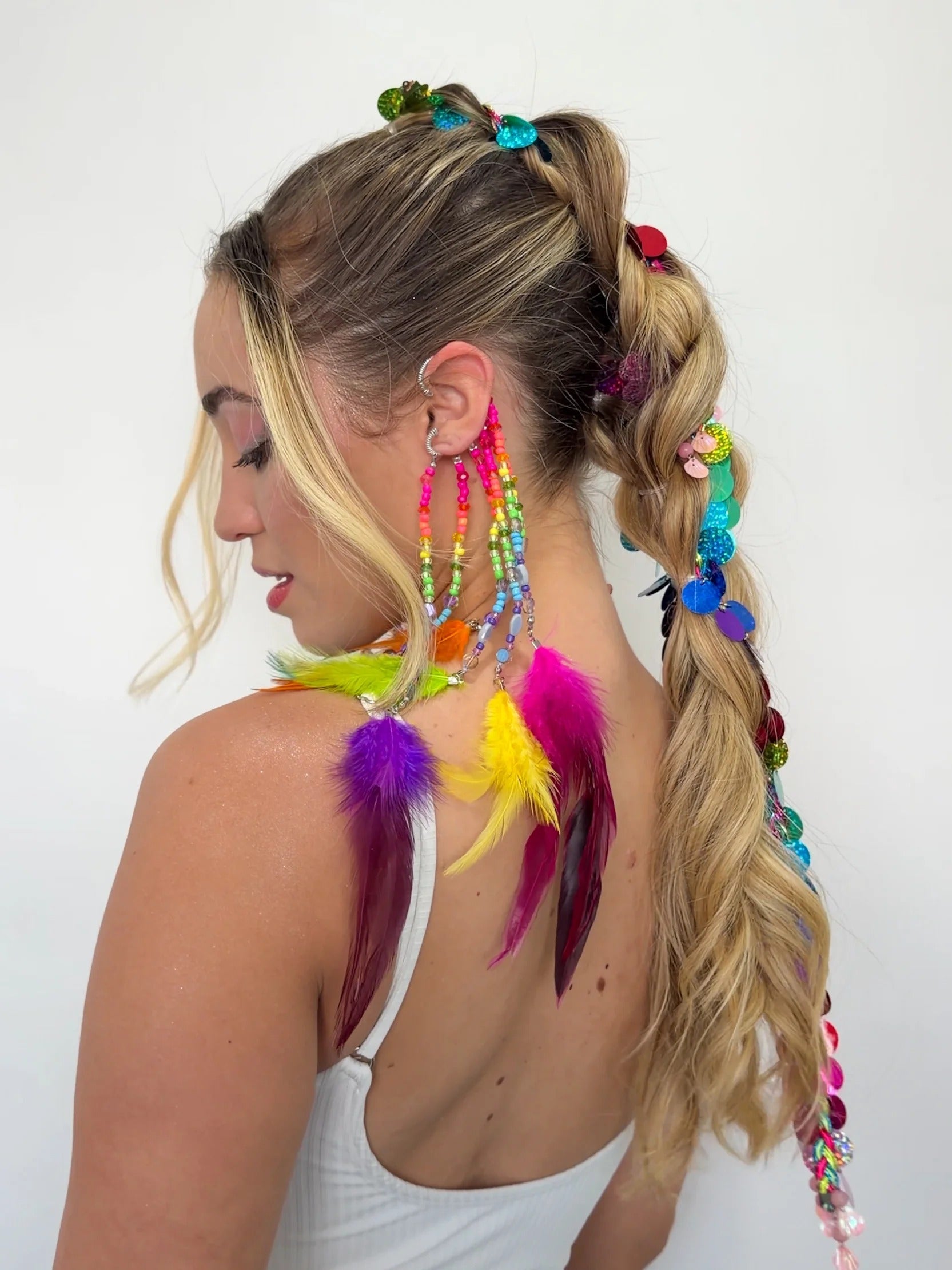 Ear Cuff Miçangas Neon