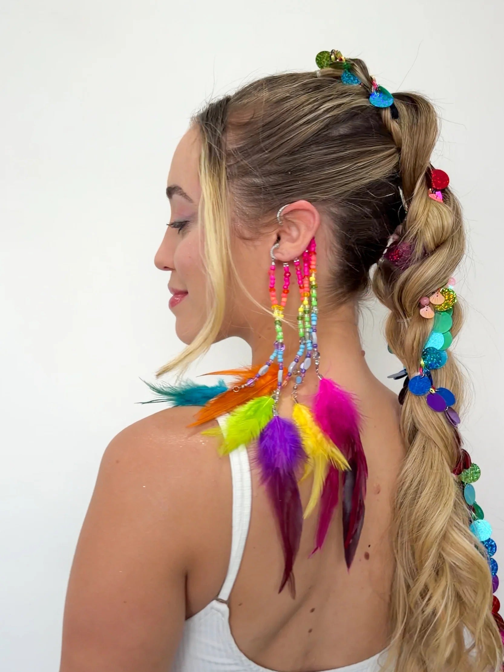 Ear Cuff Miçangas Neon