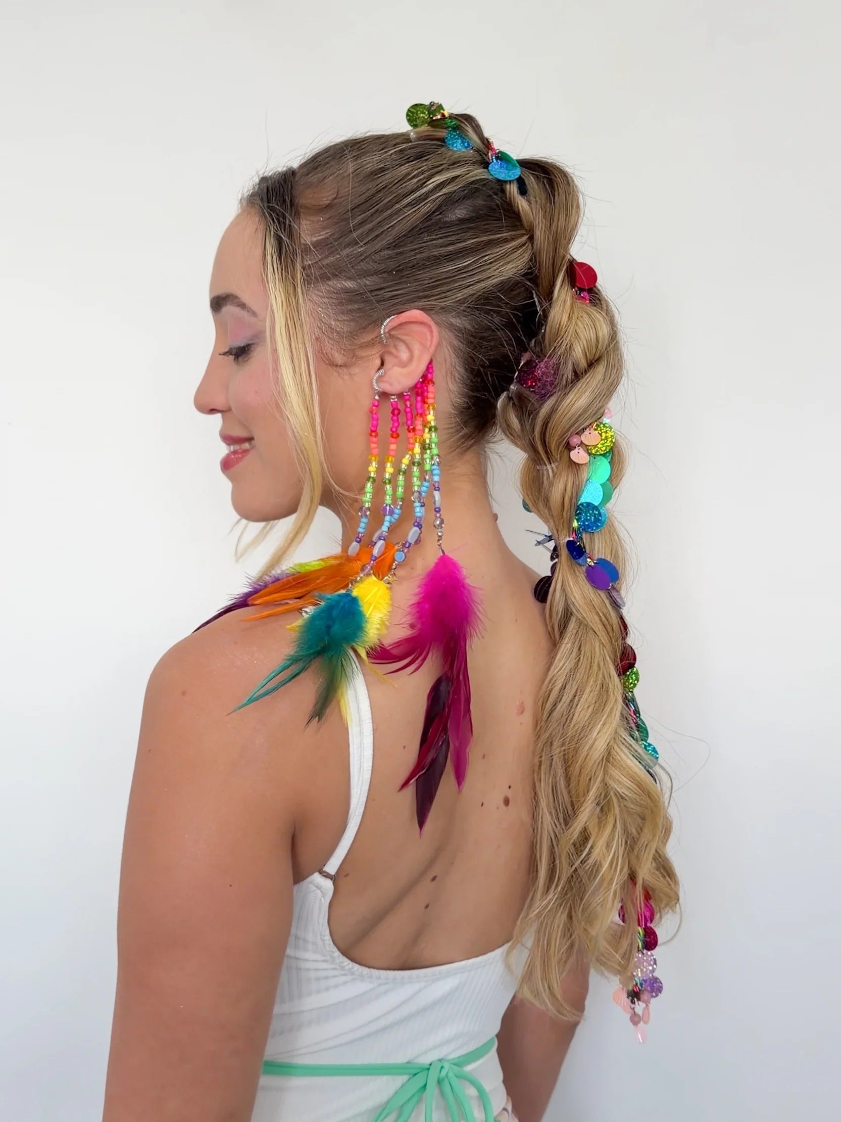 Ear Cuff Miçangas Neon